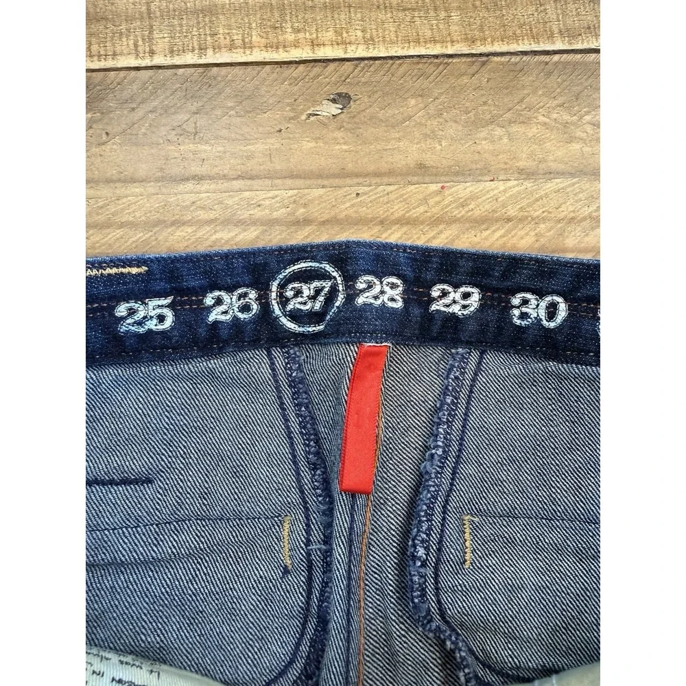 Earnest Sewn Women's Mid Rise Flare Pintuck Leg  Denim Jeans Sz 27 (act 30X34.5)